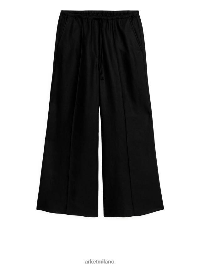 vestiario esso ARKET donne pantaloni svasati con coulisse nero 6F0F6L180