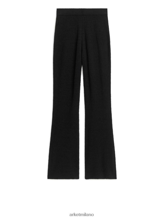 vestiario esso ARKET donne pantaloni svasati in bouclé nero 6F0F6L221