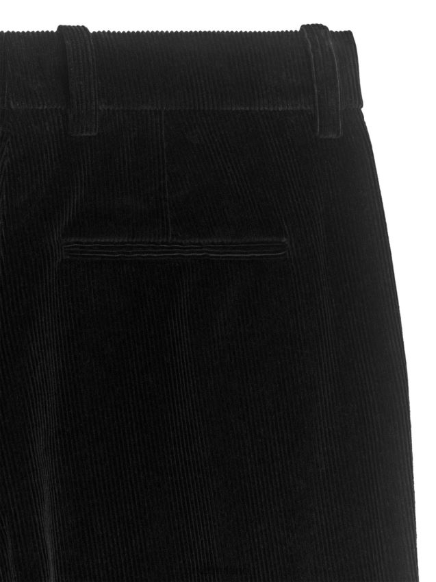 vestiario esso ARKET donne pantaloni svasati in velluto a coste nero 6F0F6L216