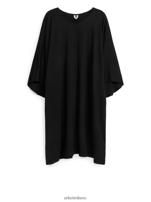 vestiario esso ARKET donne Abito in jersey di lyocell nero 6F0F6L106