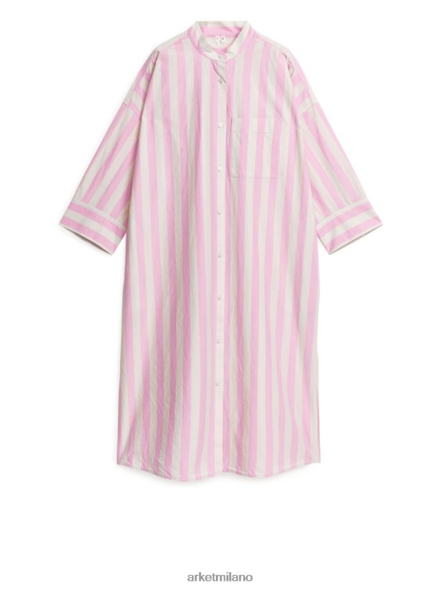 vestiario esso ARKET donne abito a camicia bianco/rosa 6F0F6L110