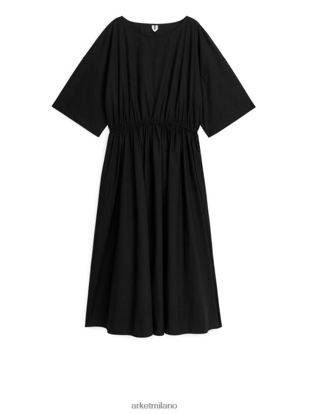 vestiario esso ARKET donne abito ampio in cotone nero 6F0F6L119