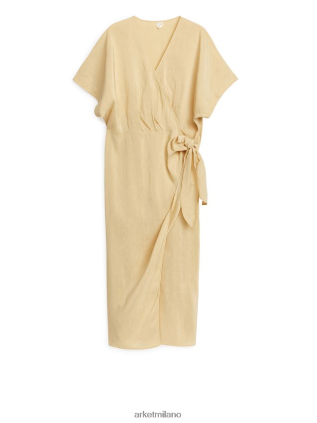 vestiario esso ARKET donne abito avvolgente in lino beige 6F0F6L97