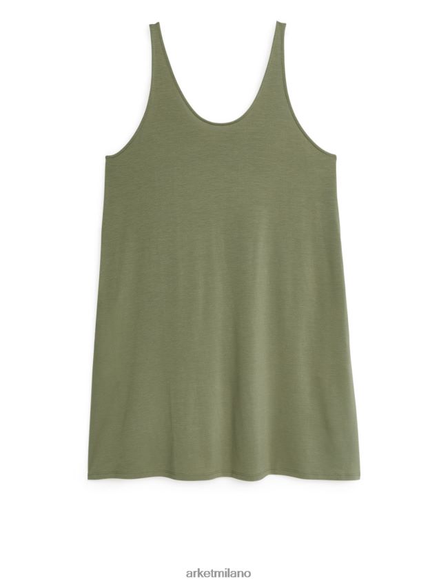 vestiario esso ARKET donne abito canotta in jersey verde 6F0F6L102