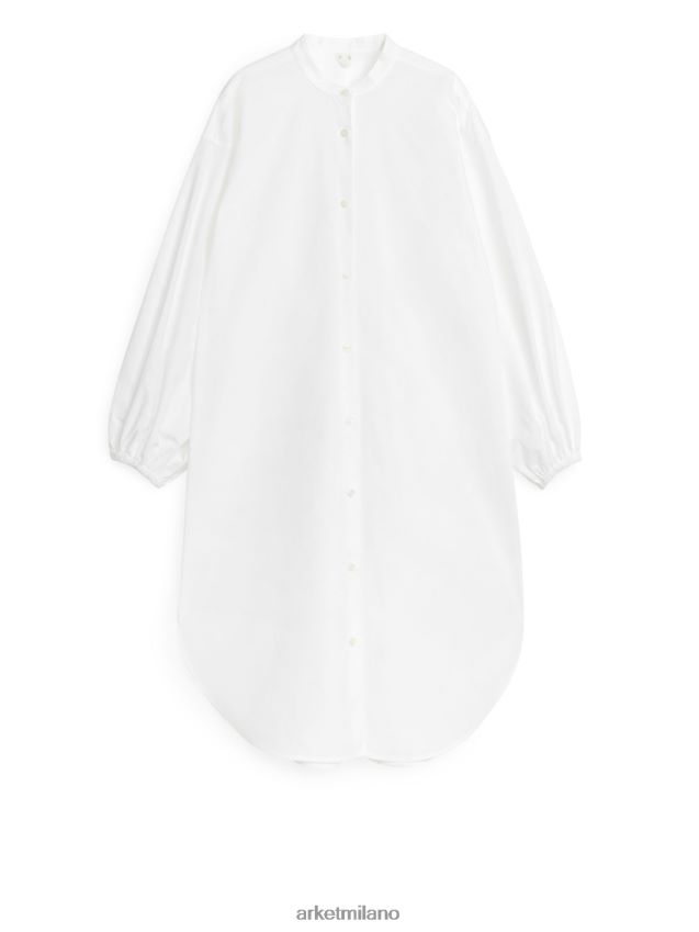 vestiario esso ARKET donne abito con maniche a palloncino bianco 6F0F6L72