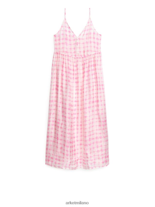 vestiario esso ARKET donne abito con spalline a strati rosa/bianco 6F0F6L103