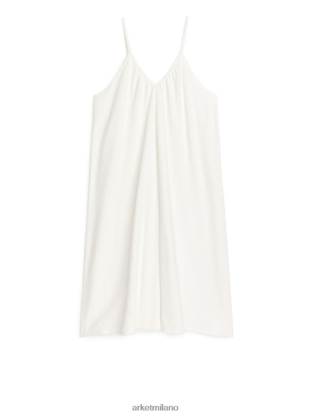 vestiario esso ARKET donne abito con spalline in spugna di cotone bianco 6F0F6L135