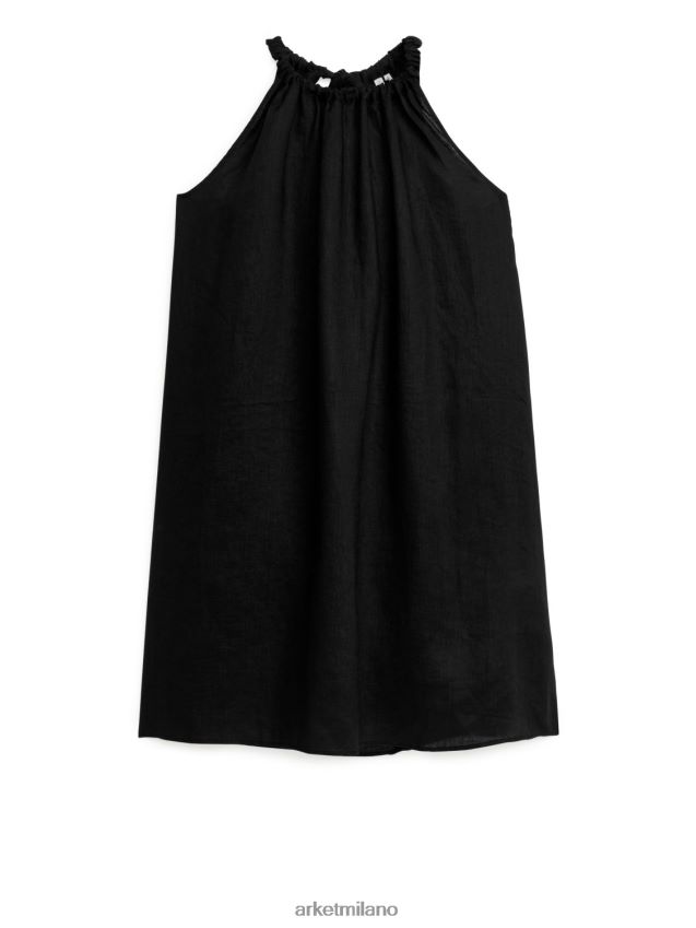 vestiario esso ARKET donne abito di lino senza maniche nero 6F0F6L118