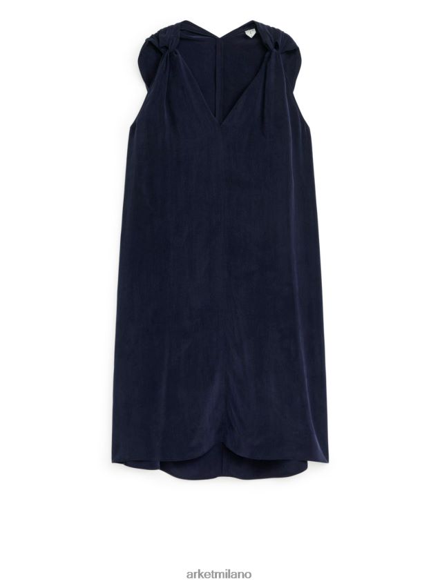 vestiario esso ARKET donne abito in cupro con nodo blu scuro 6F0F6L94