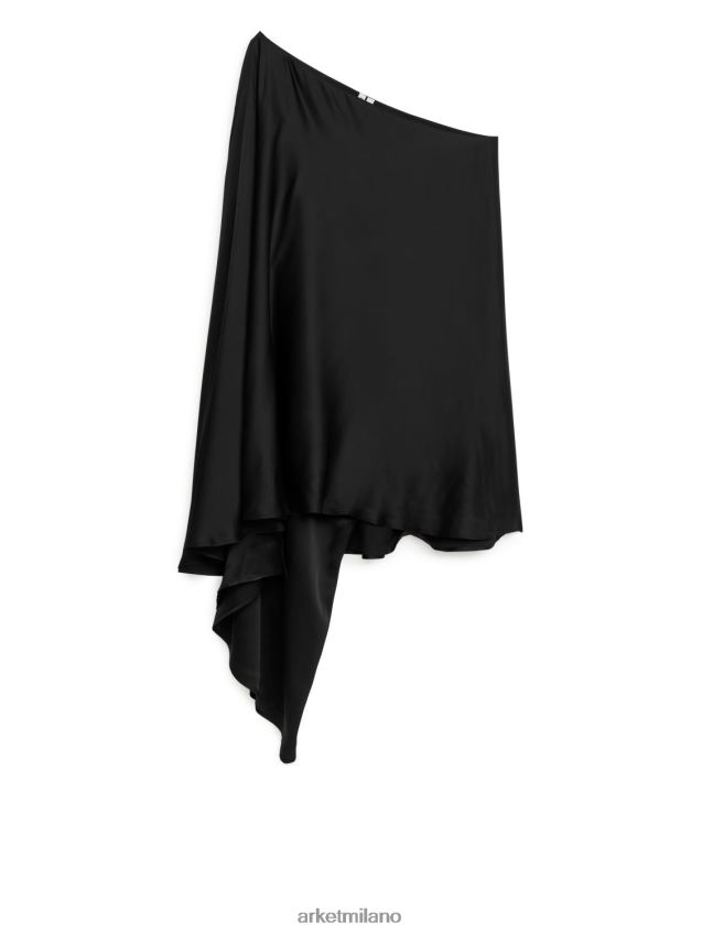 vestiario esso ARKET donne abito midi asimmetrico nero 6F0F6L116