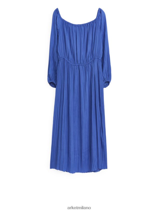 vestiario esso ARKET donne abito midi stropicciato blu 6F0F6L87