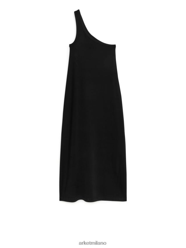 vestiario esso ARKET donne abito monospalla in jersey nero 6F0F6L111