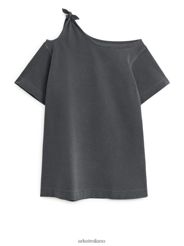 vestiario esso ARKET donne abito rilassato in cotone nero lavato 6F0F6L107