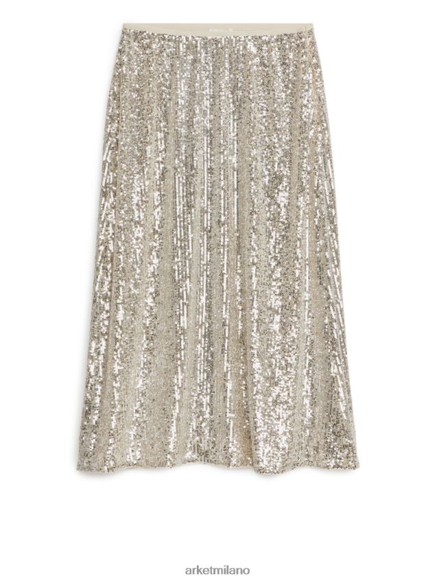 vestiario esso ARKET donne gonna di paillettes argento 6F0F6L263