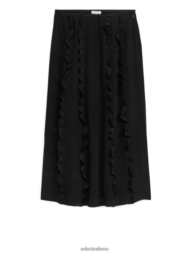 vestiario esso ARKET donne gonna midi con volant nero 6F0F6L251