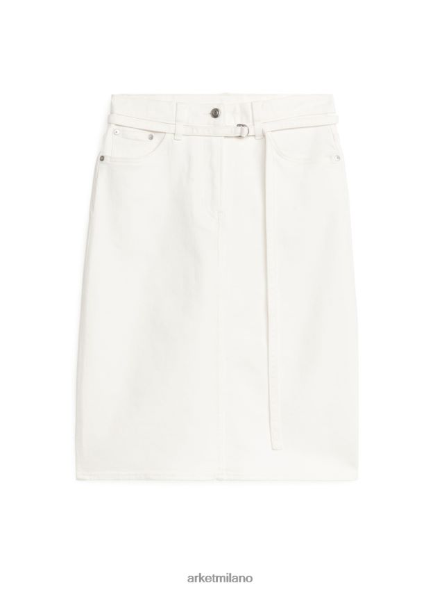 vestiario esso ARKET donne gonna midi in denim bianco 6F0F6L230