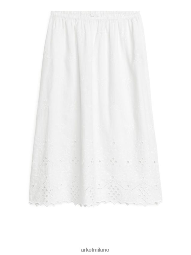 vestiario esso ARKET donne gonna ricamata bianco 6F0F6L253