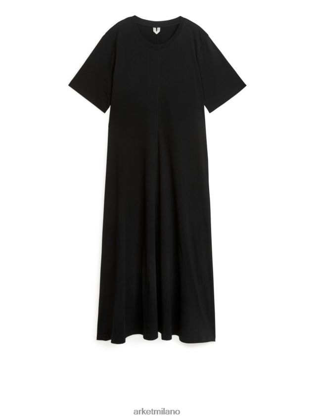 vestiario esso ARKET donne maxi abito a maglietta nero 6F0F6L123