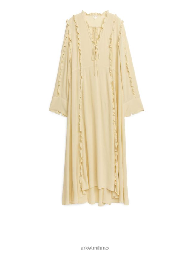 vestiario esso ARKET donne maxi abito con volant vaniglia 6F0F6L122