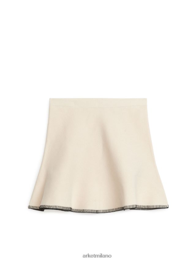 vestiario esso ARKET donne minigonna lavorata a maglia bianco sporco/nero 6F0F6L264