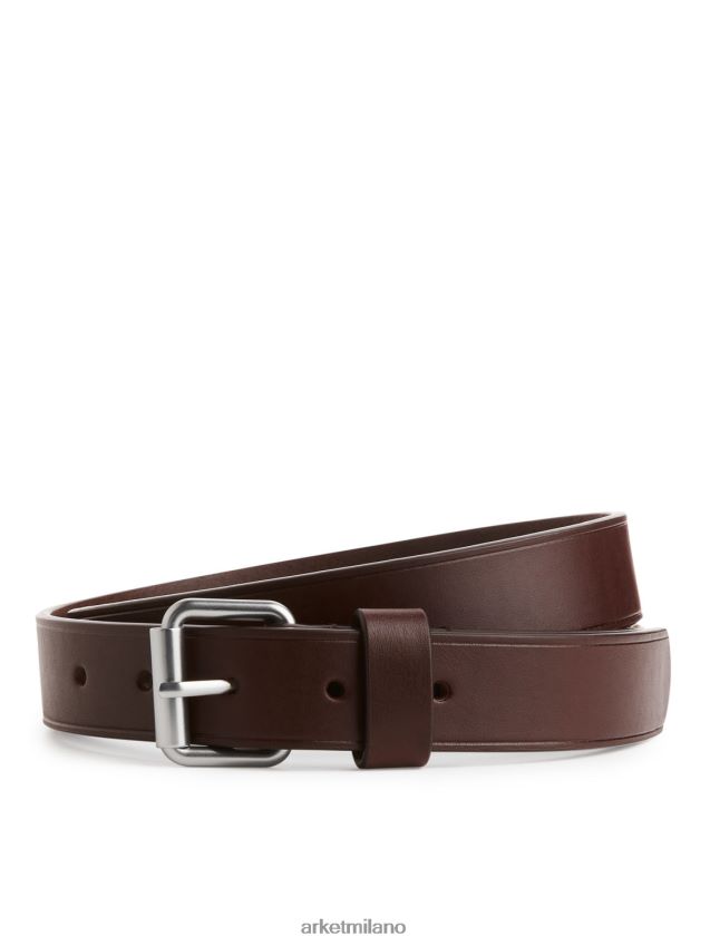 Accessori esso ARKET uomini cintura sottile in pelle marrone 6F0F6L1331