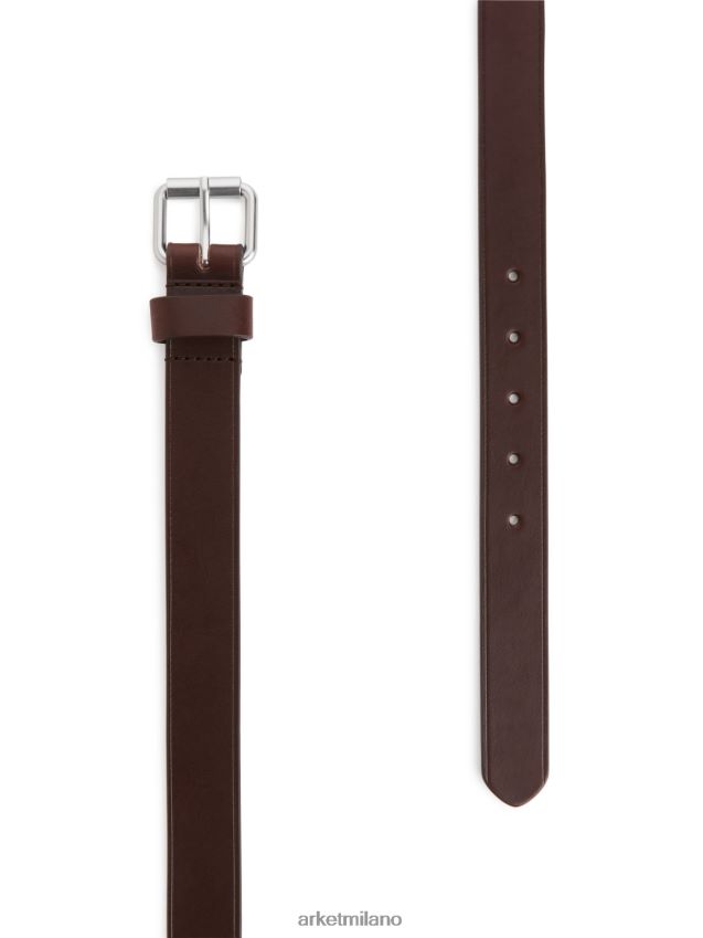 Accessori esso ARKET uomini cintura sottile in pelle marrone 6F0F6L1331