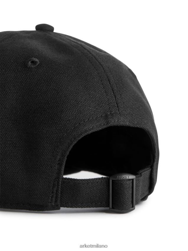 Accessori esso ARKET uomini berretto di canapa-cotone nero 6F0F6L1298