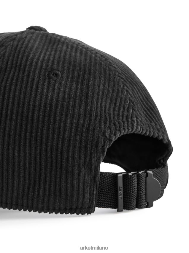 Accessori esso ARKET uomini berretto di velluto a coste nero 6F0F6L1292