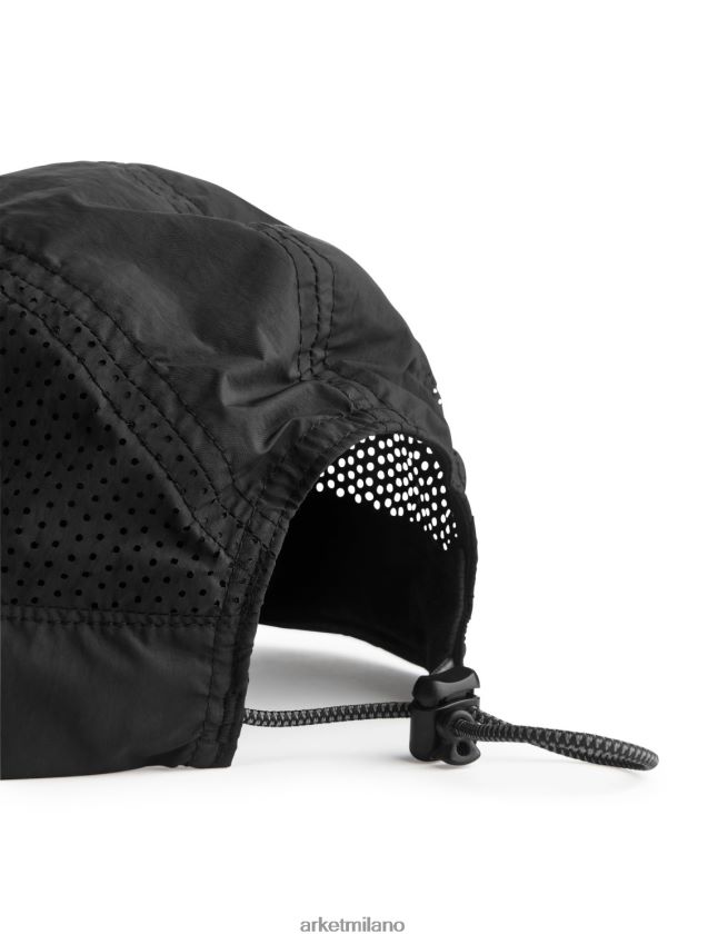 Accessori esso ARKET uomini berretto in mesh attivo a 5 pannelli nero 6F0F6L1197