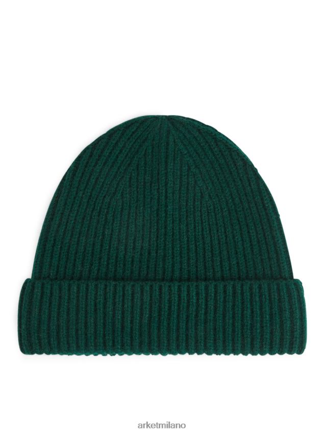 Accessori esso ARKET uomini berretto in misto cashmere verde scuro 6F0F6L1307