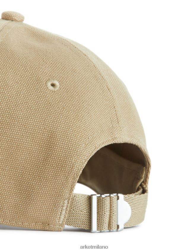Accessori esso ARKET uomini berretto in tela di cotone beige 6F0F6L1296