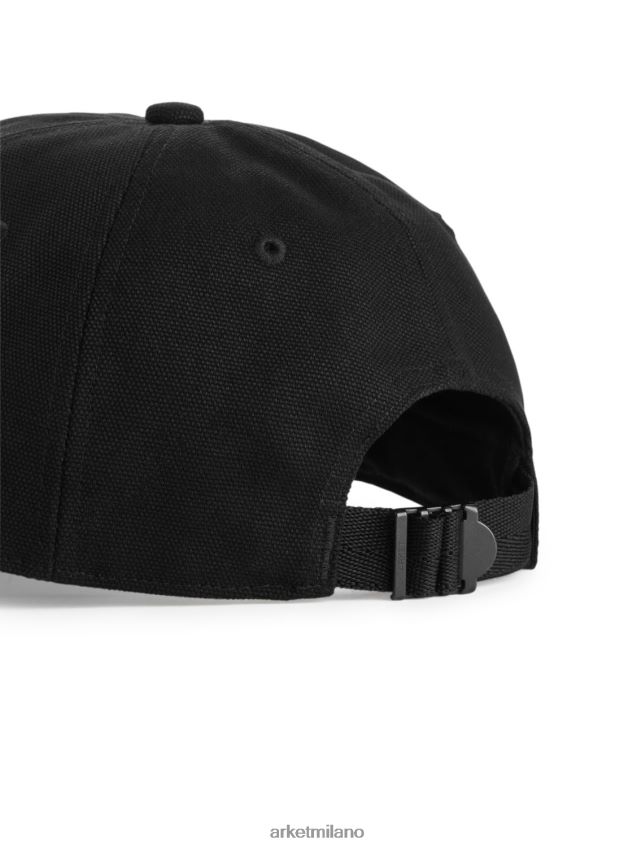 Accessori esso ARKET uomini berretto in tela di cotone nero 6F0F6L1303
