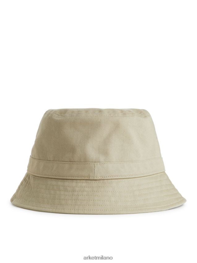 Accessori esso ARKET uomini cappello da pescatore in twill di cotone beige 6F0F6L1301