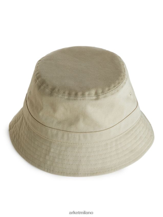 Accessori esso ARKET uomini cappello da pescatore in twill di cotone beige 6F0F6L1301