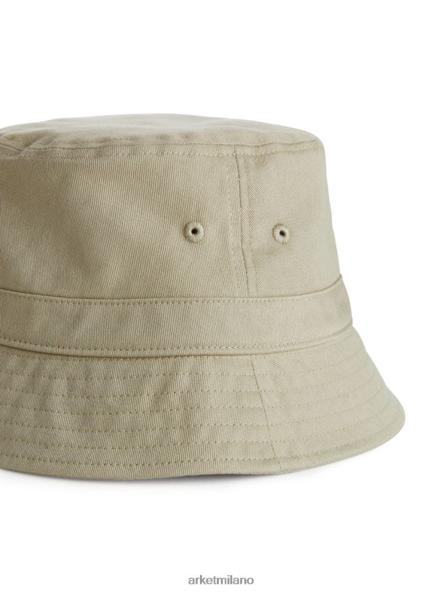 Accessori esso ARKET uomini cappello da pescatore in twill di cotone beige 6F0F6L1301