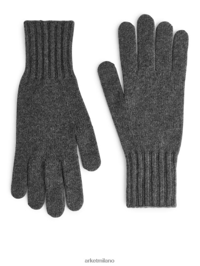 Accessori esso ARKET uomini guanti in cashmere grigio 6F0F6L1317