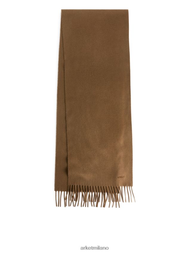 Accessori esso ARKET uomini sciarpa di cashmere intrecciata cammello scuro 6F0F6L1315