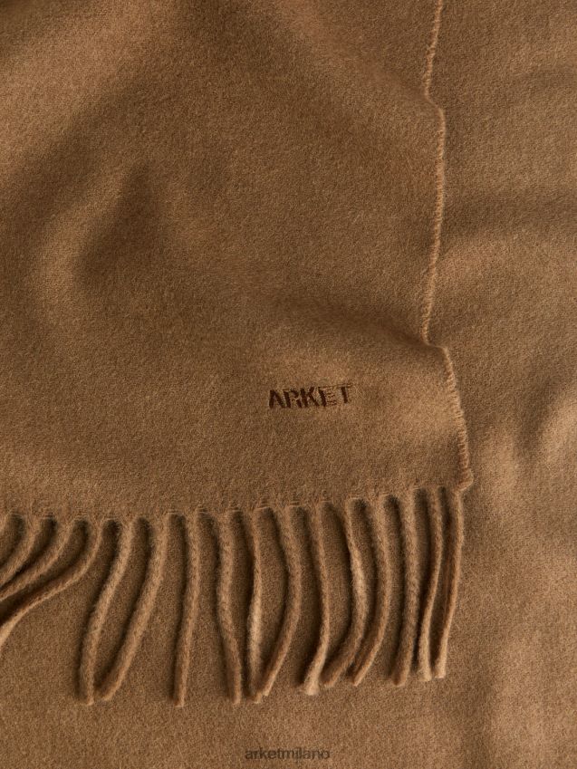 Accessori esso ARKET uomini sciarpa di cashmere intrecciata cammello scuro 6F0F6L1315