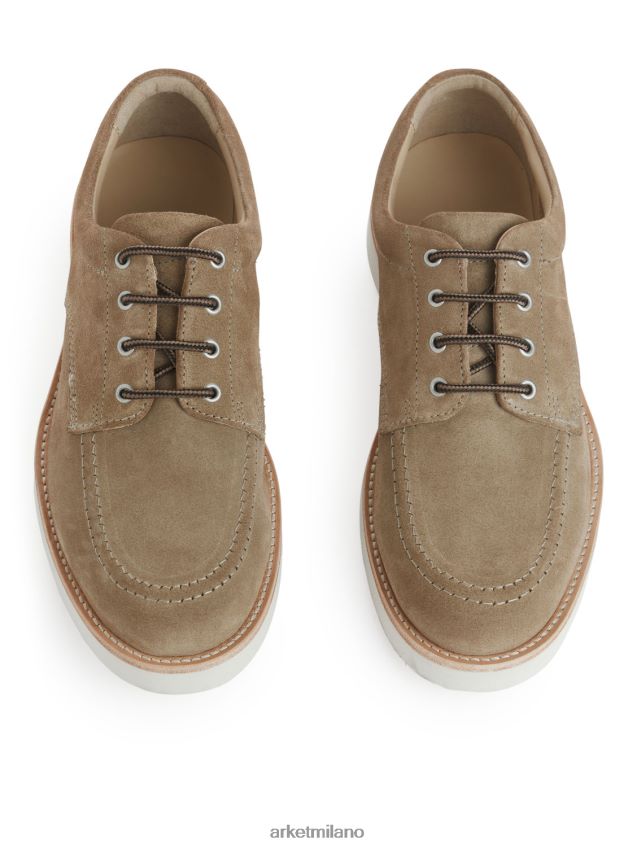 calzature esso ARKET uomini derby in camoscio-vibram beige 6F0F6L1274