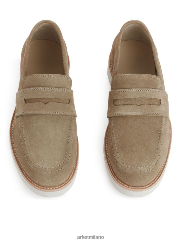 calzature esso ARKET uomini mocassini in camoscio-vibram beige 6F0F6L1275