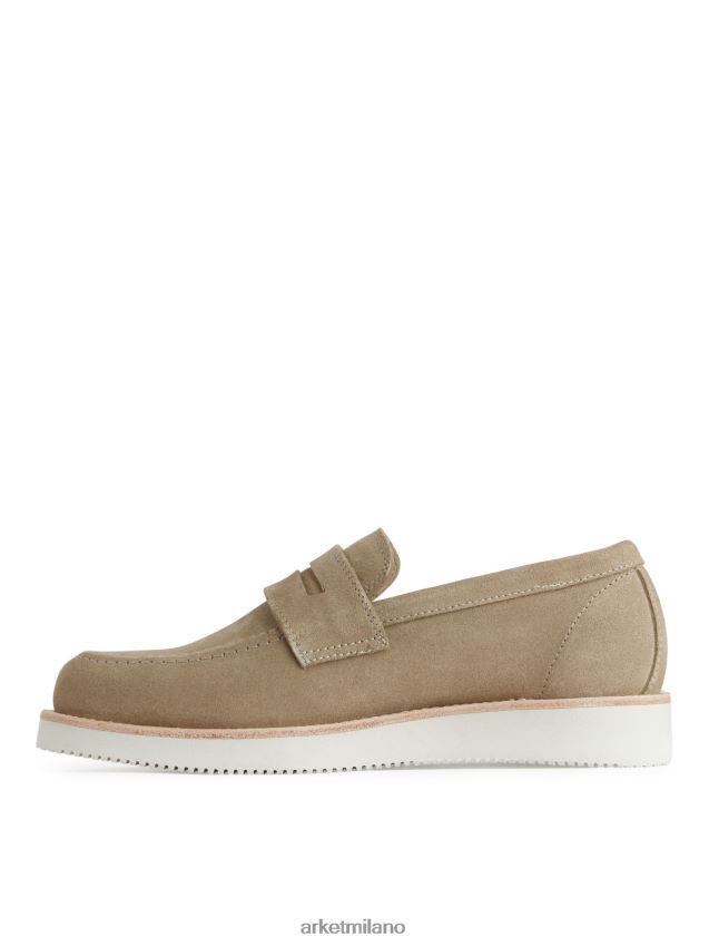 calzature esso ARKET uomini mocassini in camoscio-vibram beige 6F0F6L1275