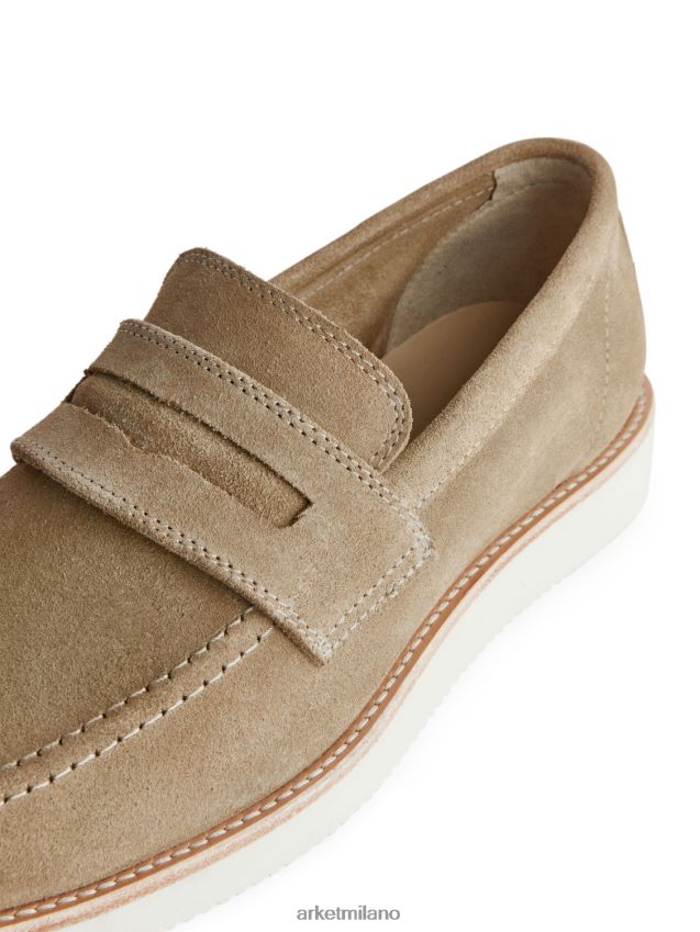 calzature esso ARKET uomini mocassini in camoscio-vibram beige 6F0F6L1275