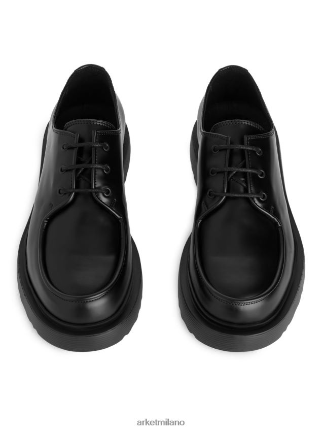 calzature esso ARKET uomini scarpe derby in pelle nero 6F0F6L1276