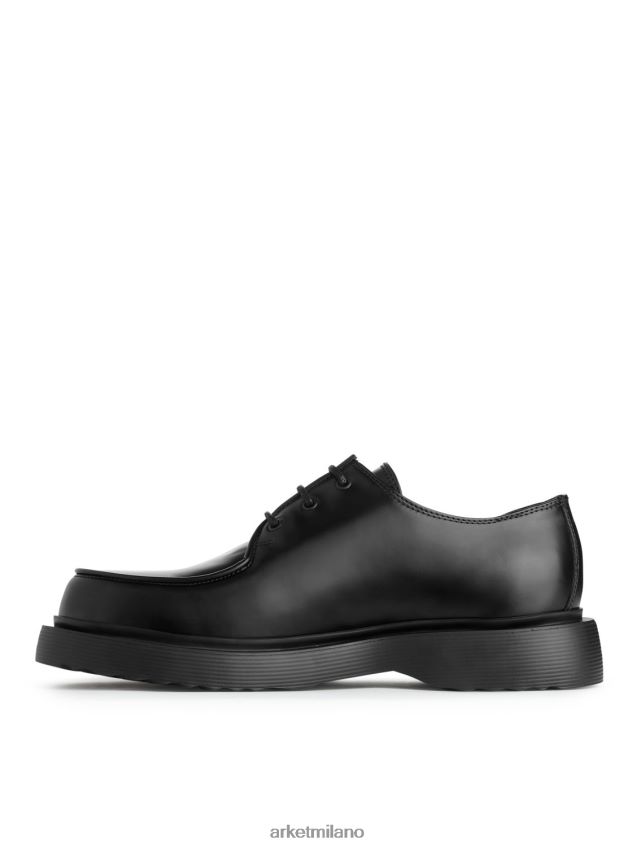 calzature esso ARKET uomini scarpe derby in pelle nero 6F0F6L1276
