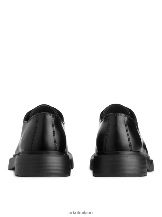 calzature esso ARKET uomini scarpe derby in pelle nero 6F0F6L1276
