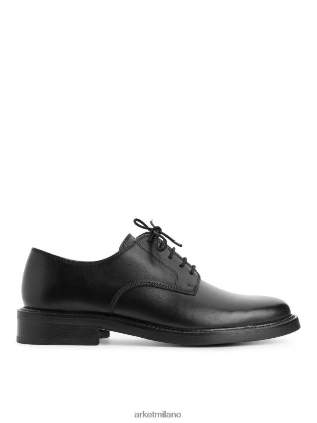 calzature esso ARKET uomini scarpe derby in pelle nero 6F0F6L1281