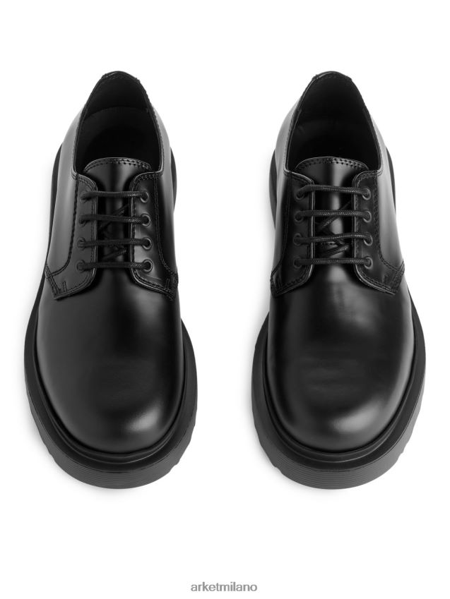 calzature esso ARKET uomini scarpe derby in pelle spessa nero 6F0F6L1279
