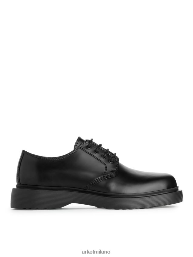 calzature esso ARKET uomini scarpe derby in pelle spessa nero 6F0F6L1279
