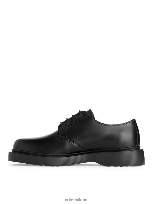 calzature esso ARKET uomini scarpe derby in pelle spessa nero 6F0F6L1279