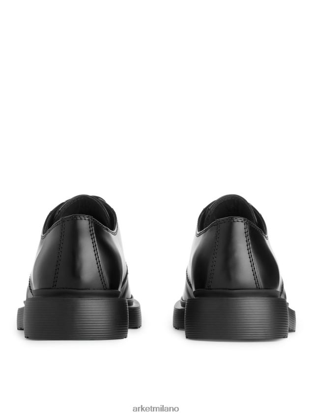 calzature esso ARKET uomini scarpe derby in pelle spessa nero 6F0F6L1279